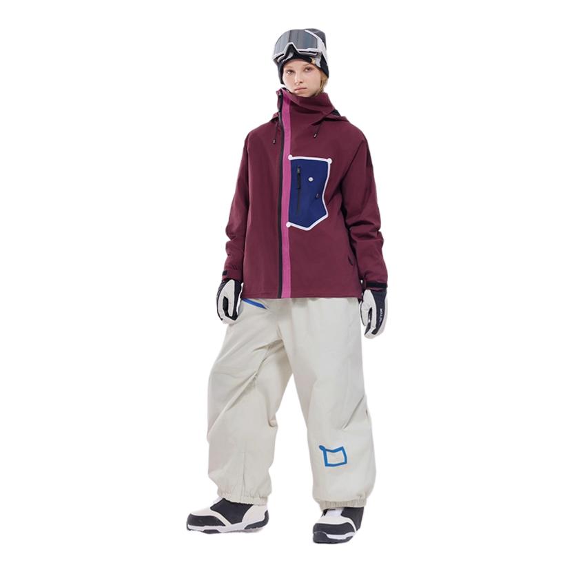 推荐商品：VECTOR 防水保暖耐磨运动套装 女装 HXF70139+HXF70140 雪夜深红滑雪服+松雾白滑雪裤