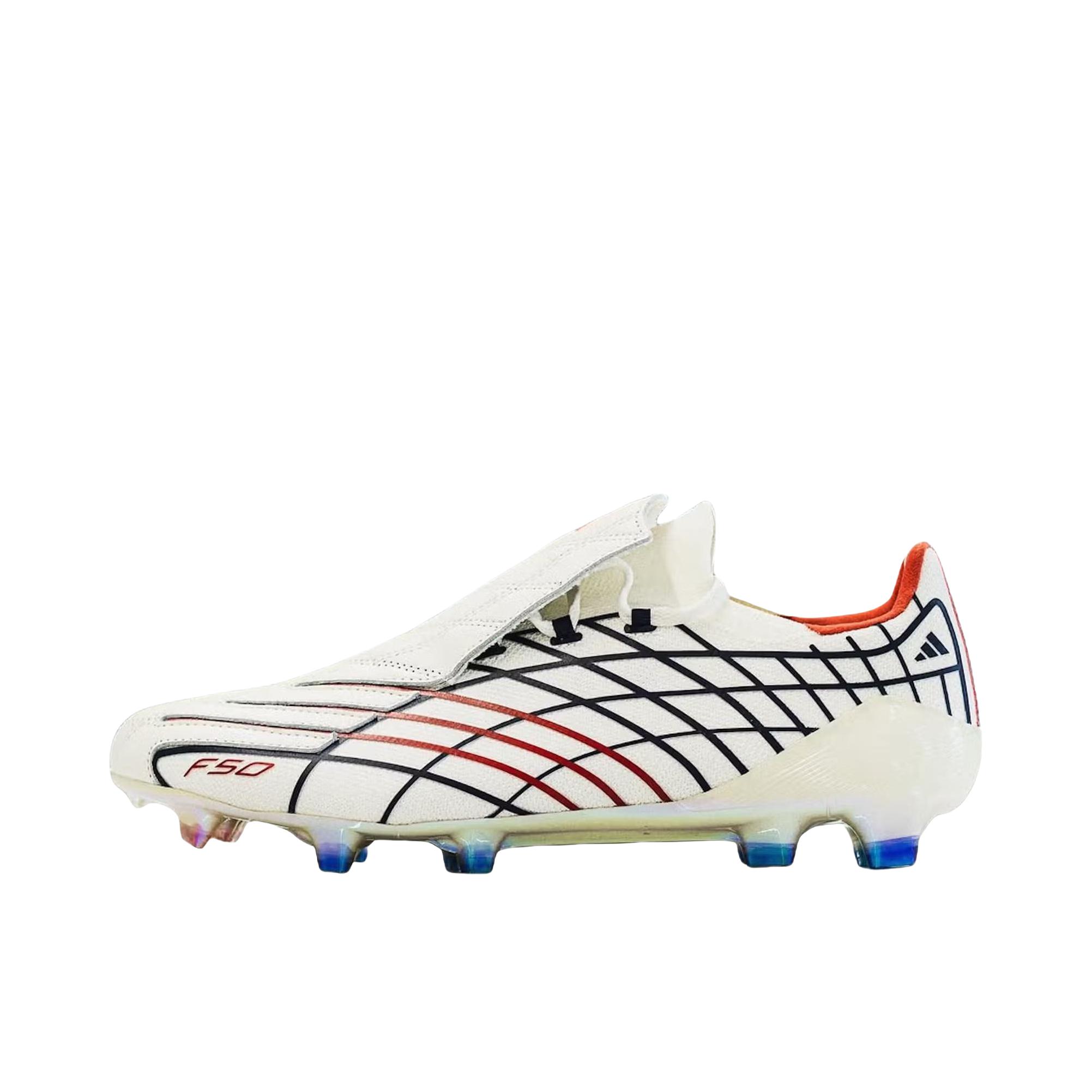 推荐商品：adidas F50 系列 足球鞋 长钉厚底圆头系带 Unisport联名/白色/黑色