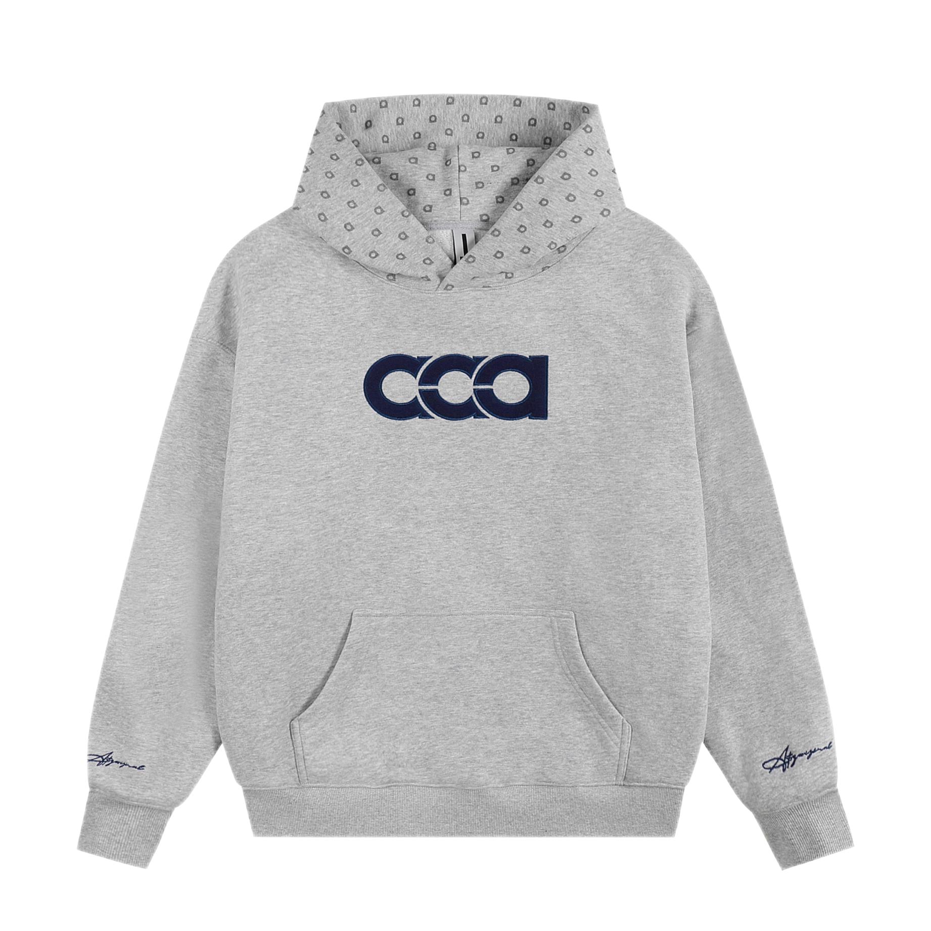 推荐商品：ATRY 字母波点撞色拼接连帽长袖卫衣 AY26032 灰