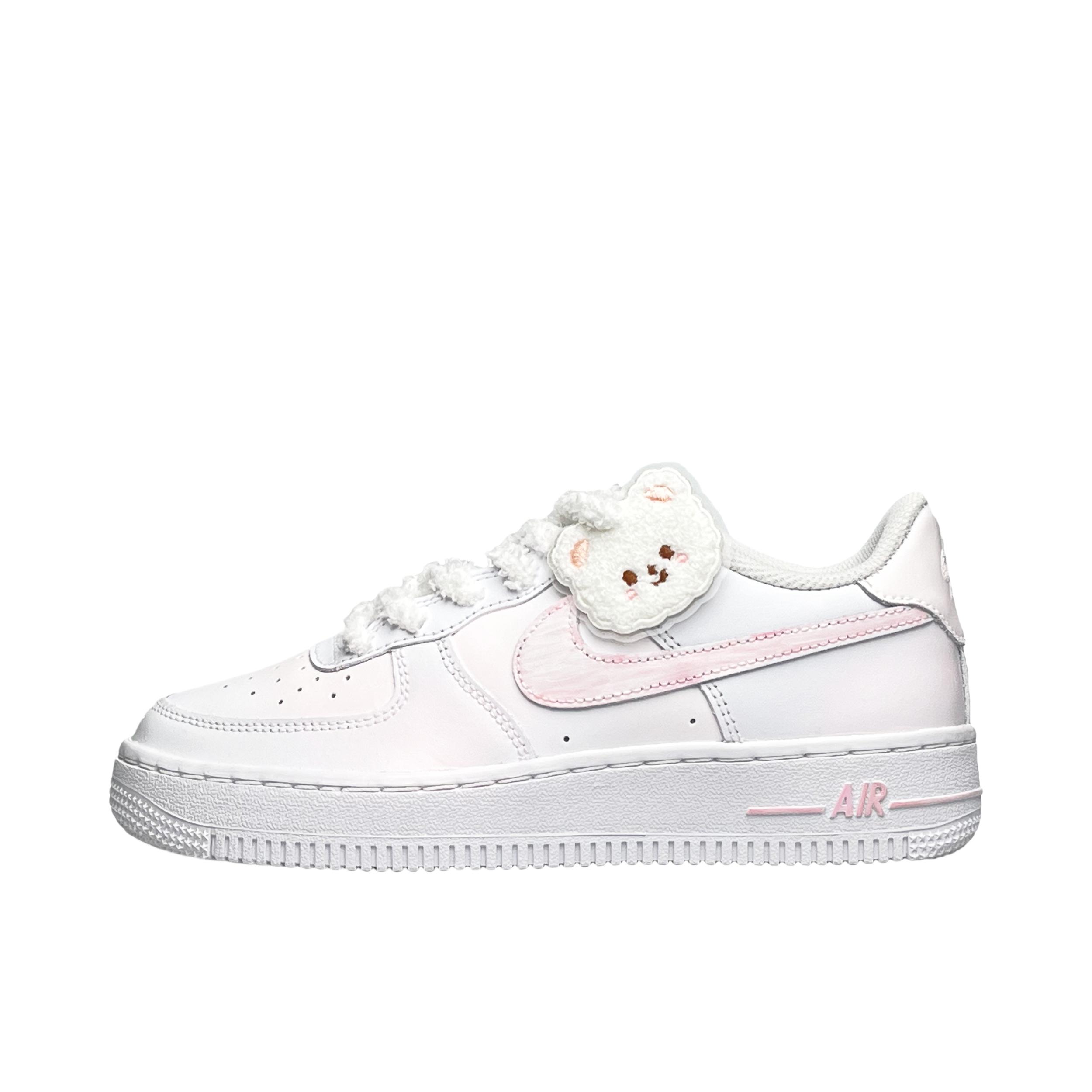 推荐商品：【定制款】 Nike Air Force 1 板鞋 防滑减震耐磨低帮增高 大童/粉红甜心