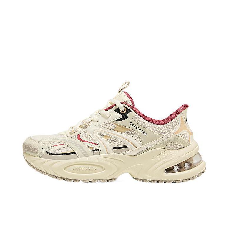推荐商品：【成毅同款】Skechers/斯凯奇 Lifestyle 漫月鞋二代 老爹鞋 缓震气垫增高防滑耐磨舒适回弹百搭 马年限定/女款/乳白色