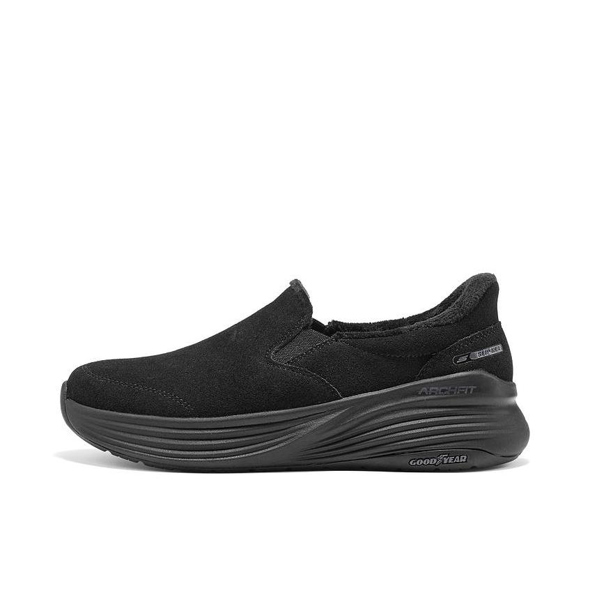 推荐商品：Skechers/斯凯奇 运动休闲鞋 一脚蹬透气网面中跟 217000 女款/全黑色