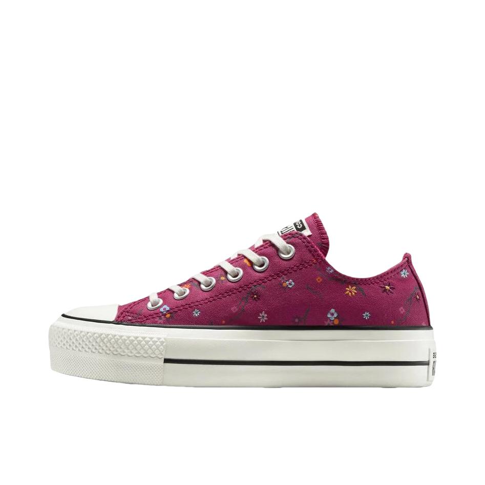 推荐商品：Converse/匡威 Chuck Taylor All Star Lift 帆布鞋 简约复古经典防滑耐磨舒适厚底圆头甜酷贴合松糕底流光风 女款/紫红色 