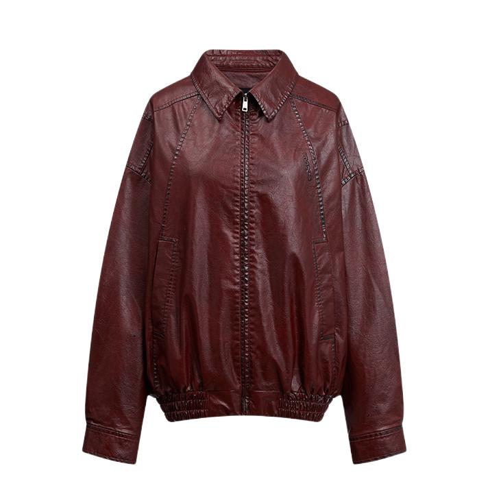 推荐商品：IMXS pu柔软水洗皮衣 AJ5035J 褐