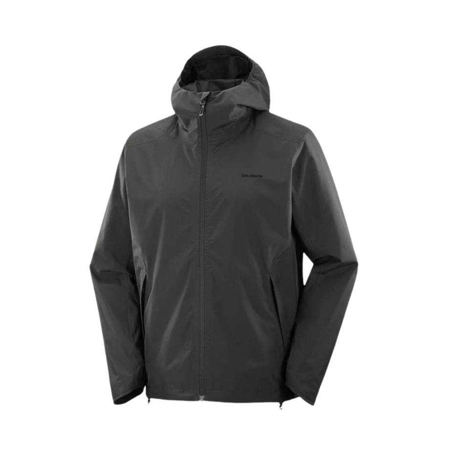 Salomon/萨洛蒙 JACKET SOL M防水防风拉链合身长袖夹克 C25392 深黑