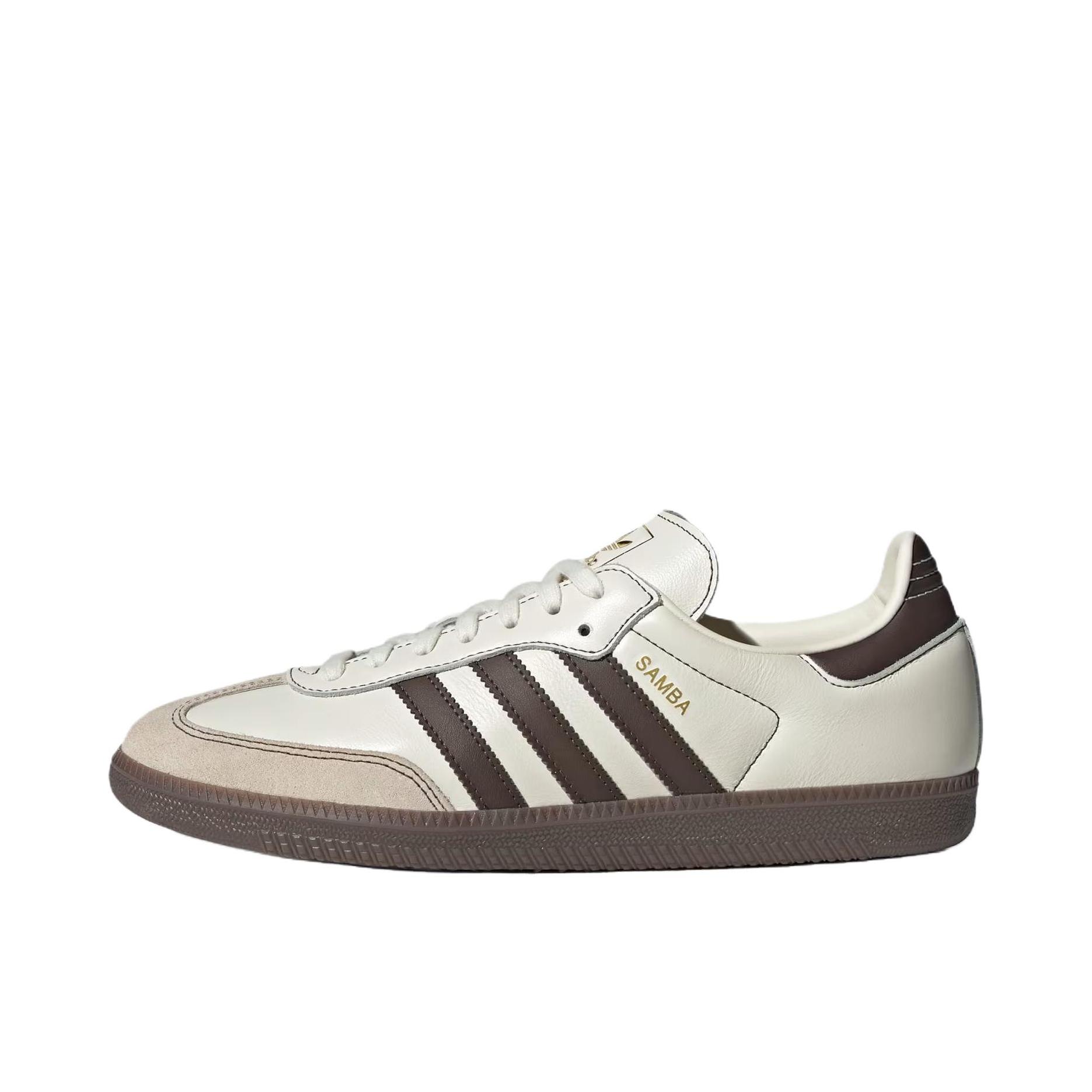 推荐商品：adidas Originals Samba OG T头鞋 板鞋 经典复古舒适百搭耐磨合成革圆头薄底贴合 米色/白色/褐色