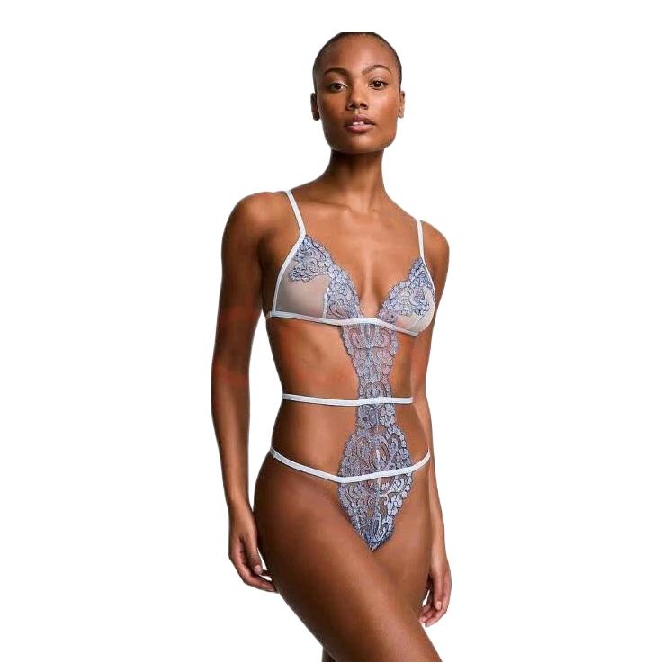 推荐商品：Victoria's Secret/维多利亚的秘密 前卫火辣蕾丝花卉情趣睡衣 女装 11246009 浅牛仔蓝