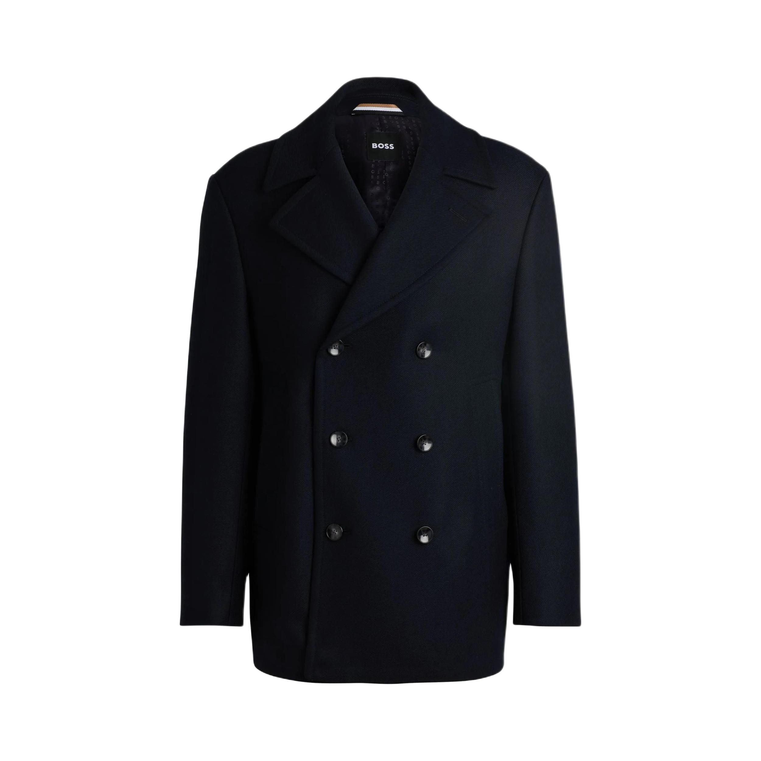 推荐商品：Hugo Boss/雨果博斯 双排扣保暖长袖西装 50527932 深蓝