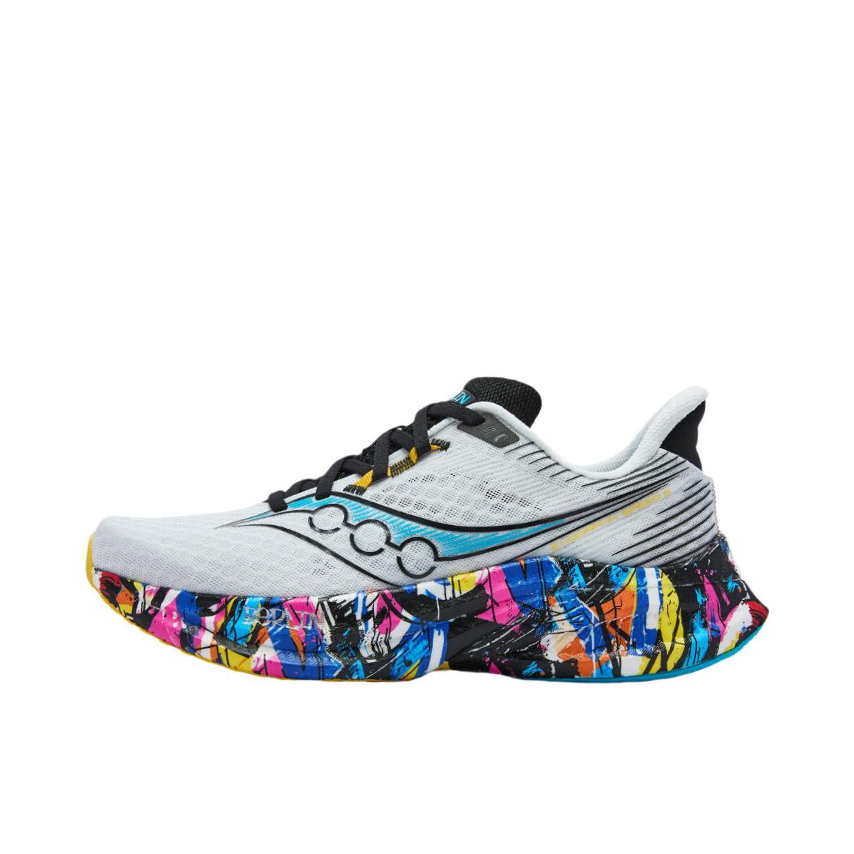 推荐商品：Saucony/索康尼 Endorphin Speed 啡速 5 缓震回弹 轻便透气 舒适耐磨 竞速 马拉松 越山向海 尼龙板 长距离 训练 防滑 跑鞋 白色/蓝色/紫色