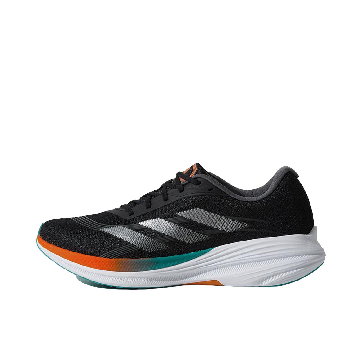 推荐商品：adidas 盈风ETHER LITE 跑鞋 织物柔软防滑耐磨缓震回弹舒适透气低帮 黑色/银色