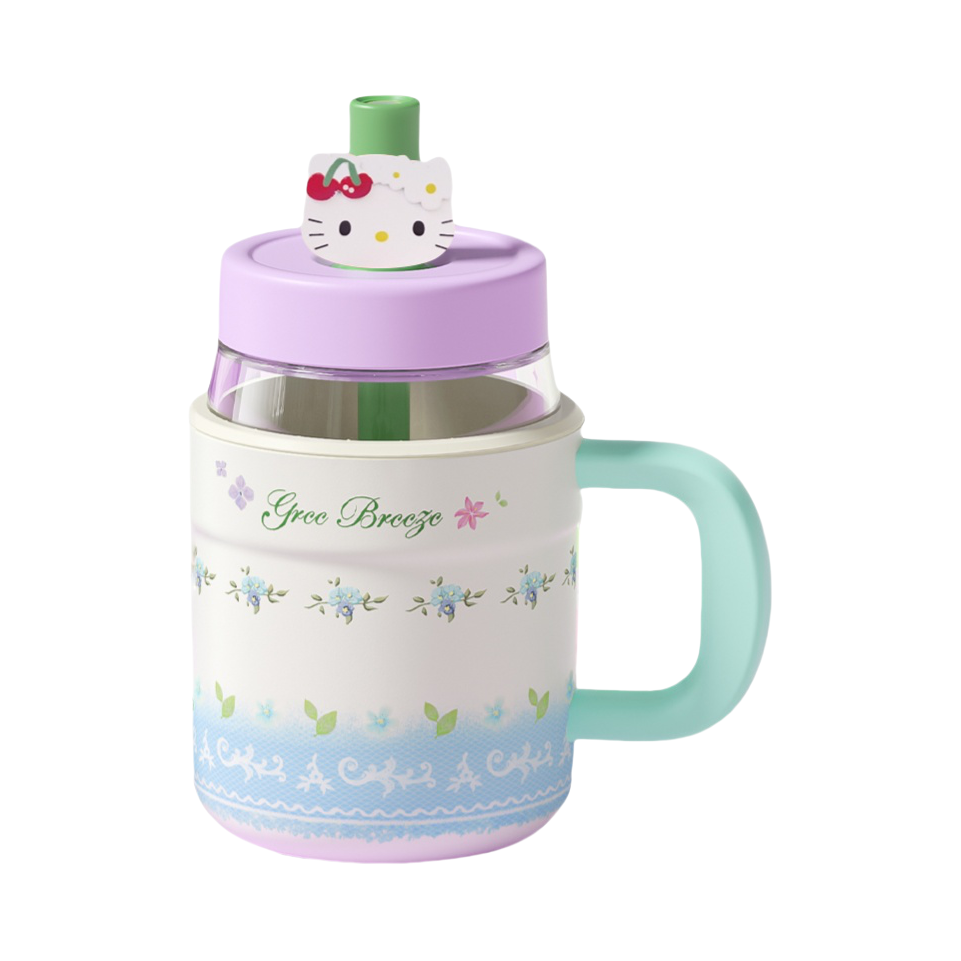 推荐商品：万兀 卡通系列 550ml 双饮式 玻璃内胆 保温杯 W1071