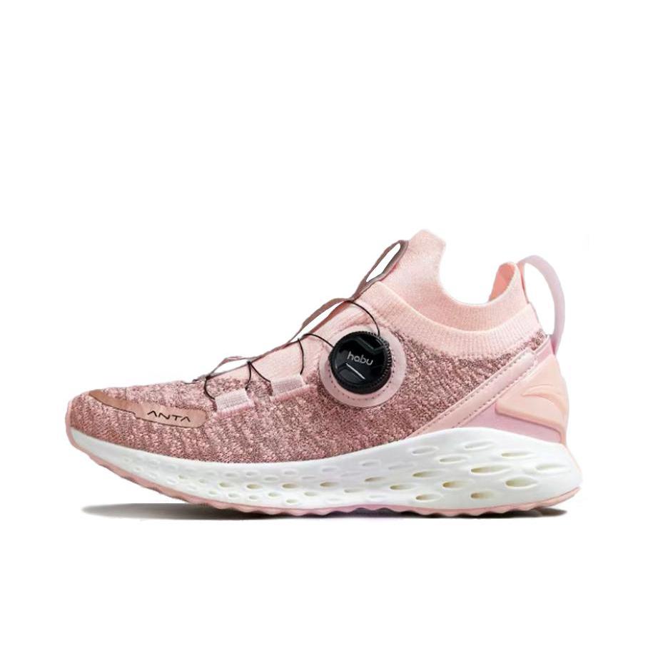 推荐商品：安踏 NASA联名 虫洞科技 减震回弹 防滑耐磨 网面透气 跑鞋 11915580 樱花粉/玫瑰金/象牙白