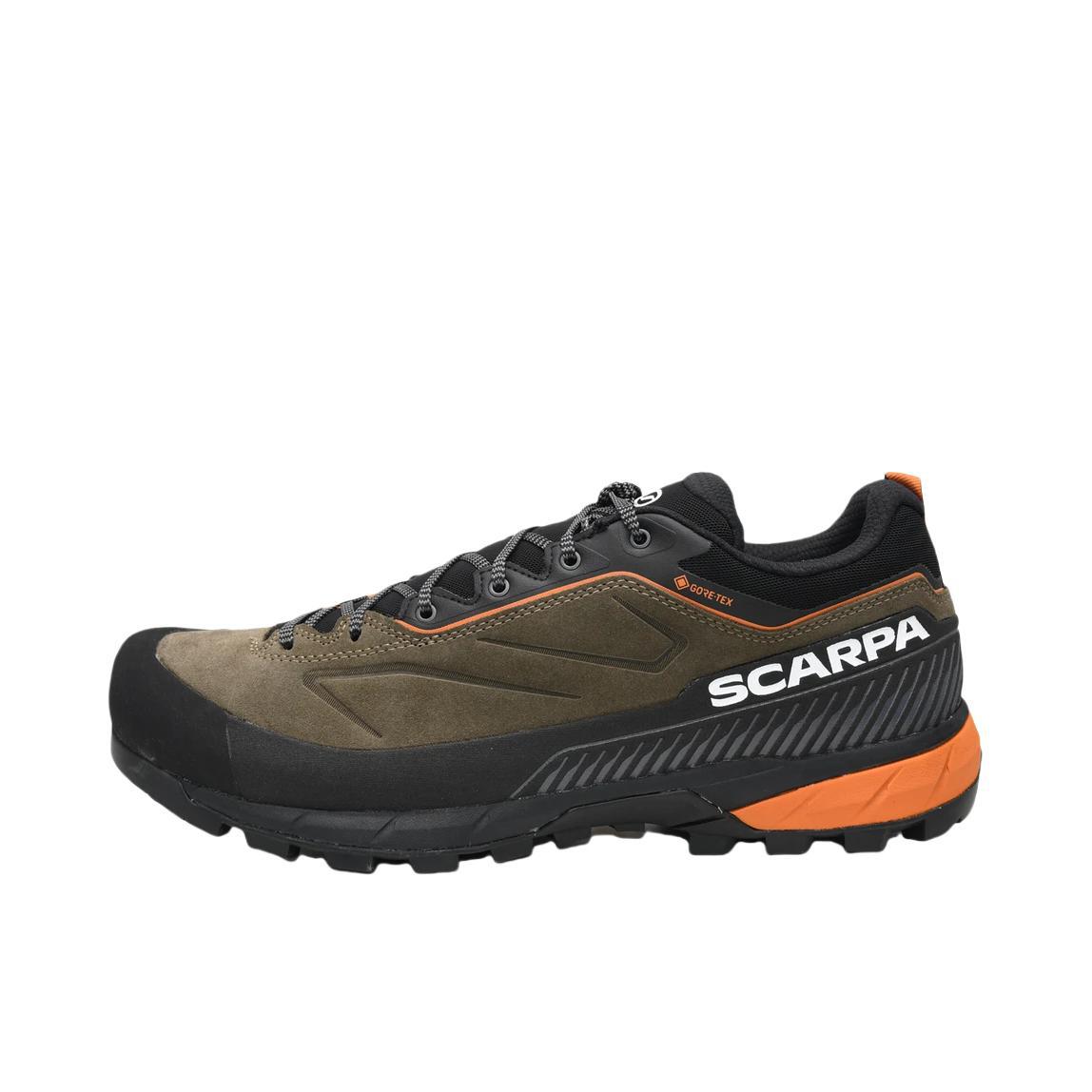 推荐商品：Scarpa/思卡帕 极速TX 徒步鞋 户外鞋 耐磨透气轻便低帮防水轻量抓地 黑色/棕色/焦橘色