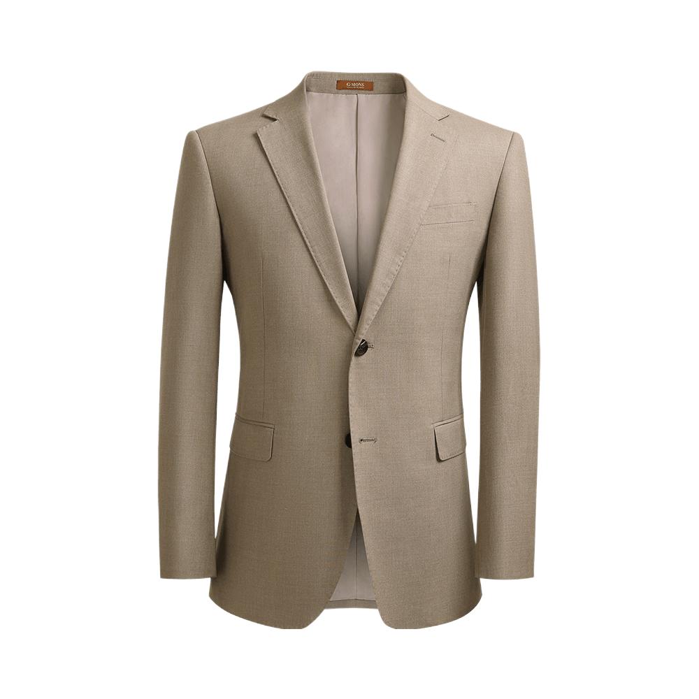 推荐商品：吉约蒙 商务修身绅士平驳领单排扣长袖西装 GXF0525_2 褐