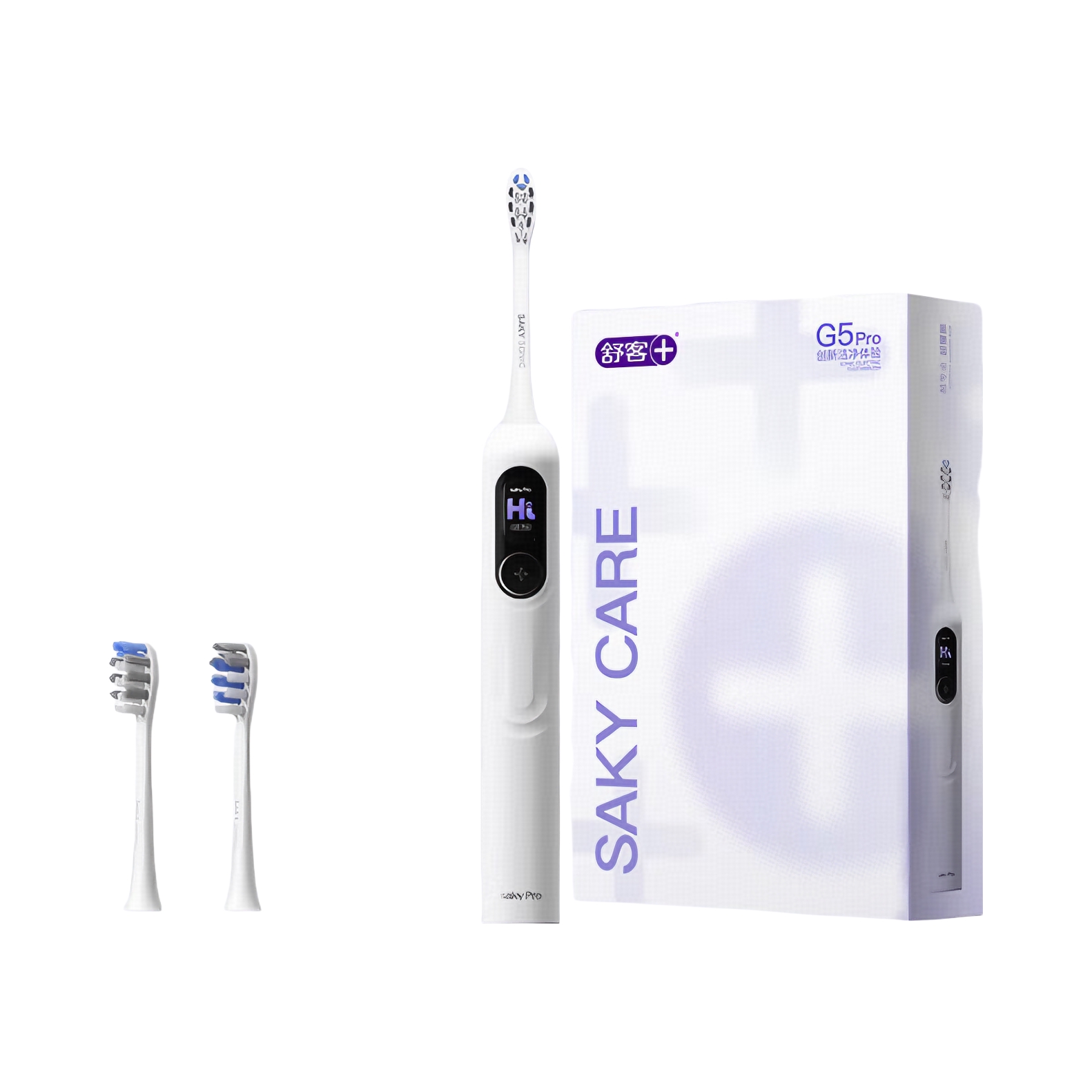 推荐商品：saky/舒客 G5 Pro＋ 成人款 电动牙刷 智能清洁 低噪音 软毛 声波扫振 大屏刷 深度清洁 大摆幅 充电式 防水