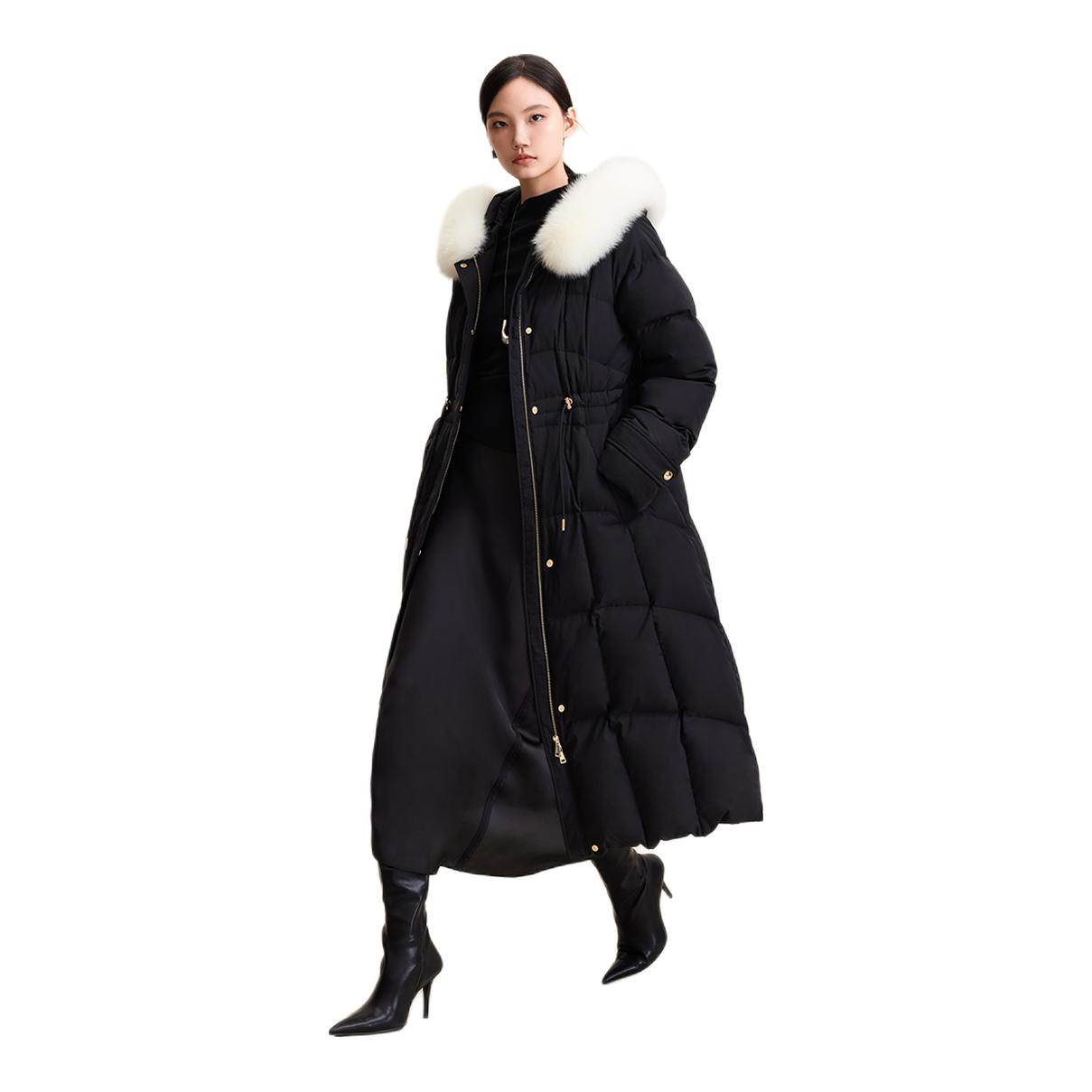 推荐商品：Vero Moda 防风抽绳收腰长袖羽绒服 女装 325412019 黑