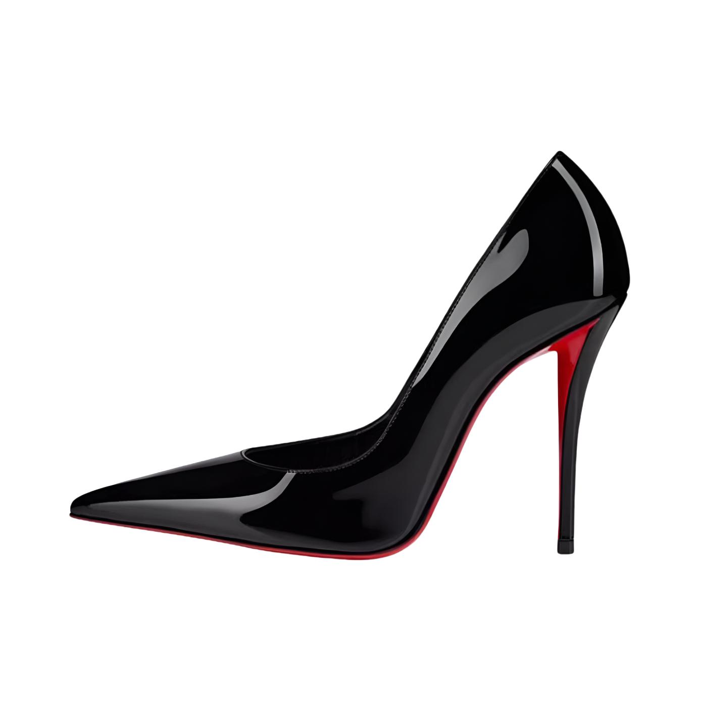 推荐商品：christian louboutin 休闲百搭 时尚优雅 防滑耐磨 尖头皮革 套脚细跟 浅口 高跟鞋 1210663 深黑色