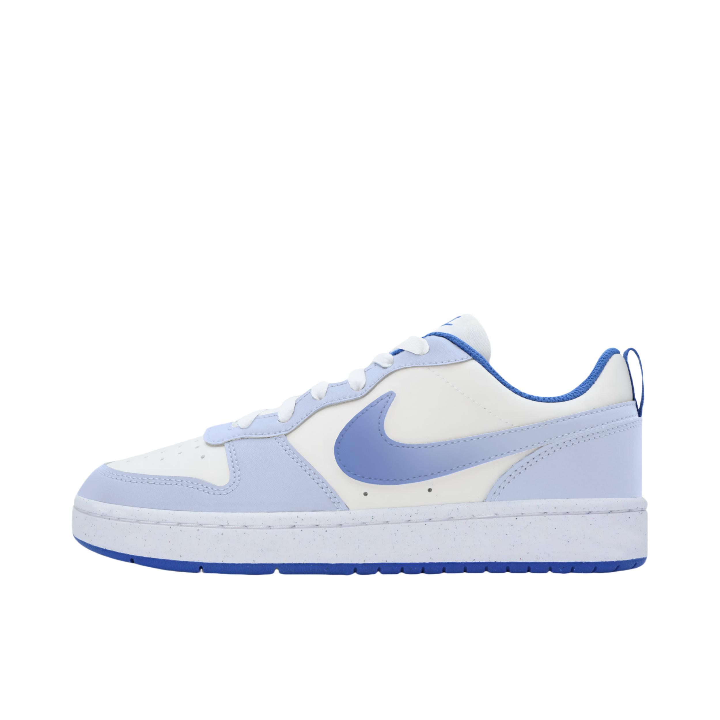 推荐商品：【定制球鞋】 Nike Court Borough 板鞋 防滑防水轻便减震手绘减龄做旧甜酷高街合成革甜妹包裹性复古婚鞋增高小白鞋薄底秋冬脏脏鞋 大童/冰蓝海盐