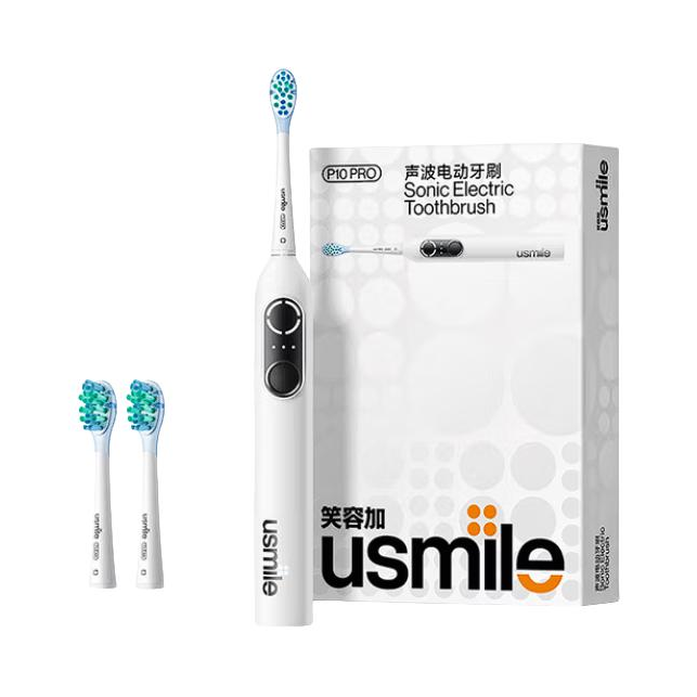 推荐商品：usmile P10PRO 成人款 电动牙刷 小圆屏 可视化 四区定位 漏刷提醒 软毛 四区识别 充电式 声波震动 不伤牙 四区圆环 缓震科技 漏刷有提醒 超长续航 防水 分区反馈