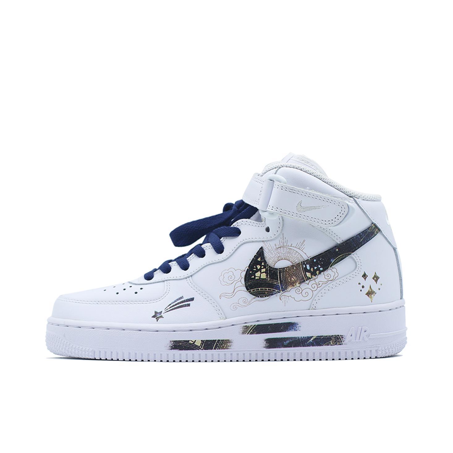 推荐商品：【定制款】 Nike Air Force 1 板鞋 防滑减震耐磨低帮增高 星河揽月1.0