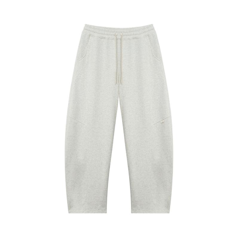 推荐商品：鹿家门 直筒加绒重磅运动长裤 LU25C135CM 浅花灰