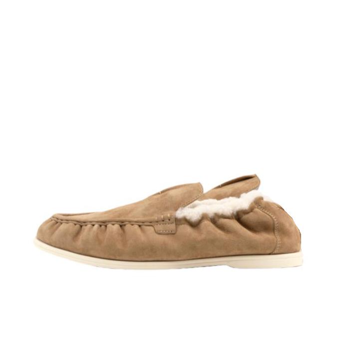 推荐商品：FOOT INDUSTRY 运动休闲鞋 毛绒浅口低跟平底 AUD008-006 浅沙砾