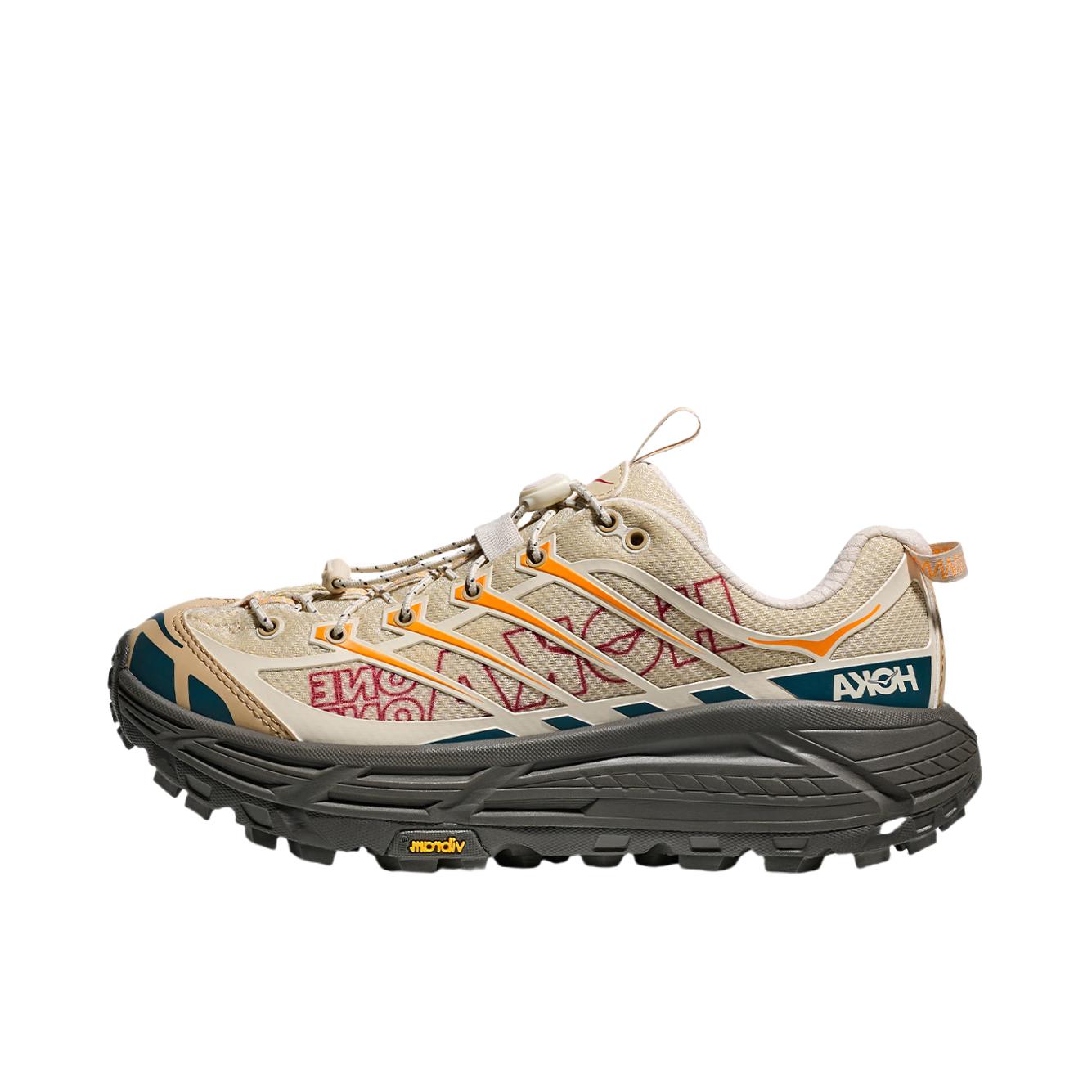 推荐商品：HOKA ONE ONE Mafate Three 2 越野跑鞋 防滑耐磨舒适缓震圆头百搭简约时尚 米色/橙色