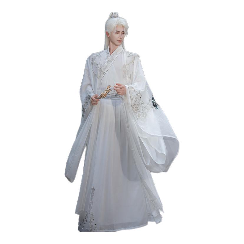 推荐商品：孤鲤 原创仙气清冷刺绣长袖汉服 006 灰