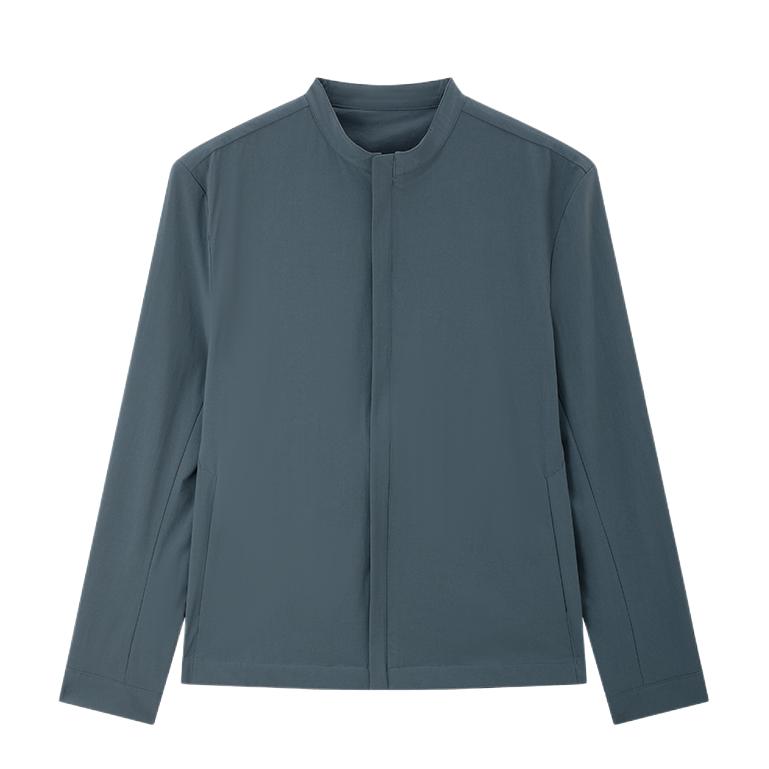 推荐商品：Mind Bridge 拉链直下摆外穿长袖夹克 M0274B71121 灰蓝