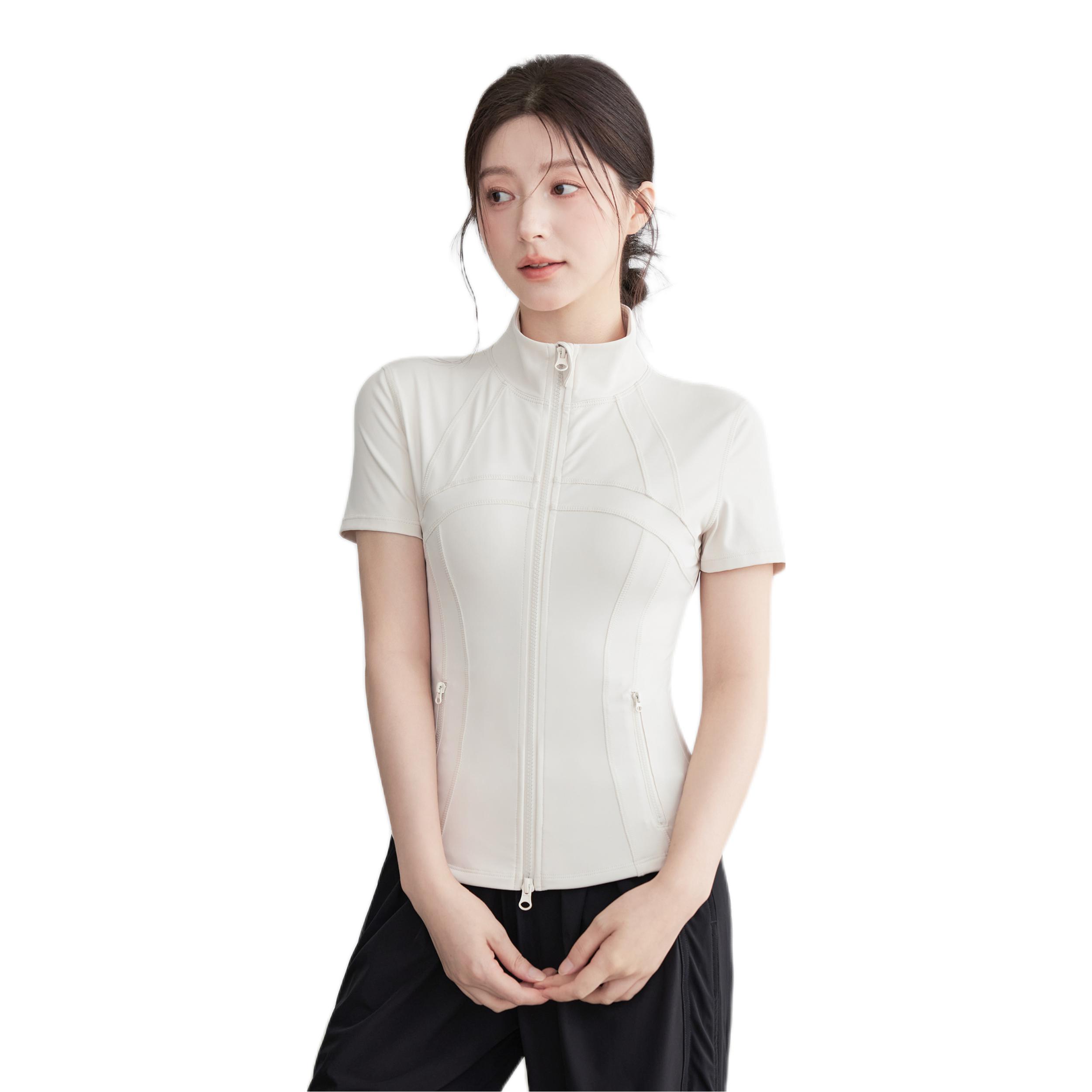 推荐商品：voj 速干透气及腰短袖紧身衣 女装 J35417Y1V 白