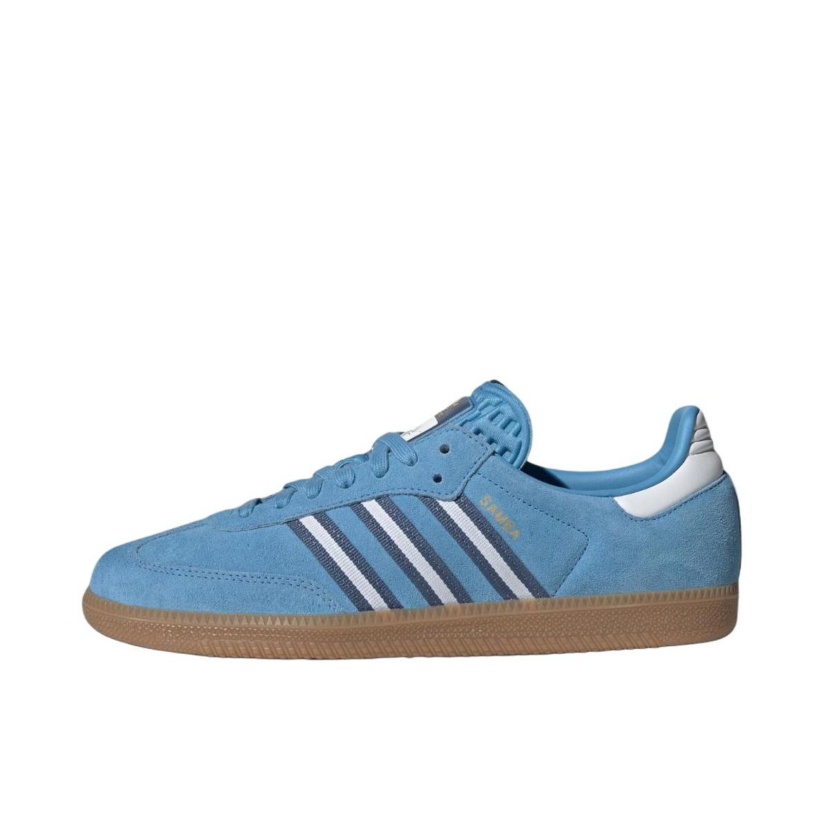 推荐商品：adidas Originals Samba OG T头鞋 板鞋 经典复古舒适百搭耐磨合成革圆头薄底贴合 FIFA World Cup 2026联名/蓝色 