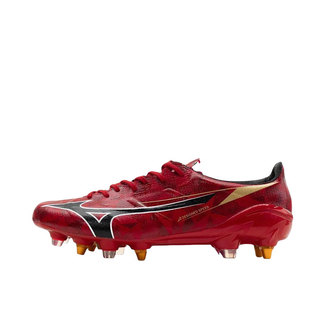 推荐商品：Mizuno/美津浓 alpha 2 JPN MIX FG 足球鞋 胶质长钉天然草地 红色