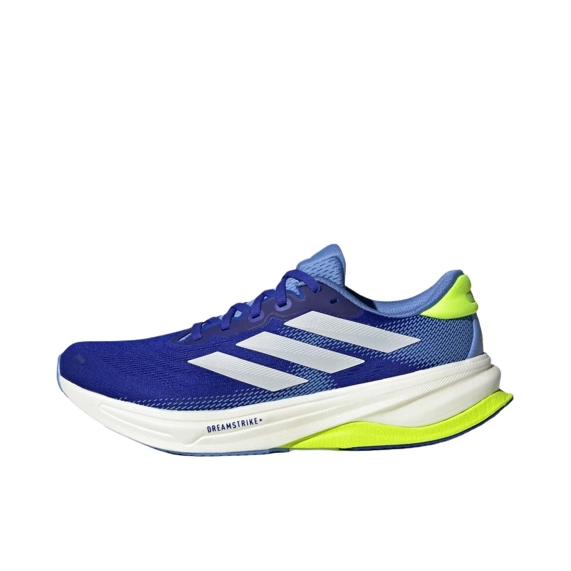 推荐商品：adidas Supernova Solution 2 跑鞋 防滑低帮厚底系带网布支撑减震 清醒蓝