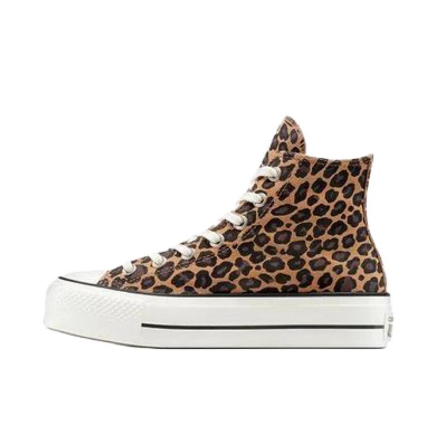 推荐商品：Converse/匡威 Chuck Taylor All Star Lift 帆布鞋 简约复古经典防滑耐磨舒适厚底圆头甜酷贴合松糕底流光风 棕色/豹纹色