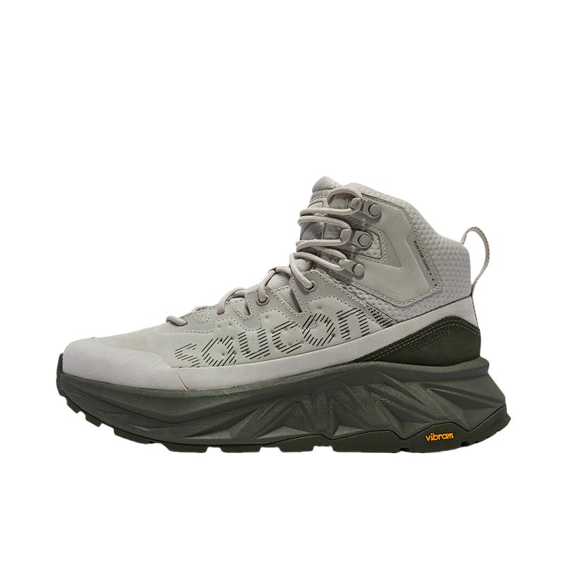 推荐商品：Saucony/索康尼  Trigon Ultra Mid  减震回弹 舒适防滑 保暖 百搭 时尚潮流  跑鞋 加绒/灰色/绿色