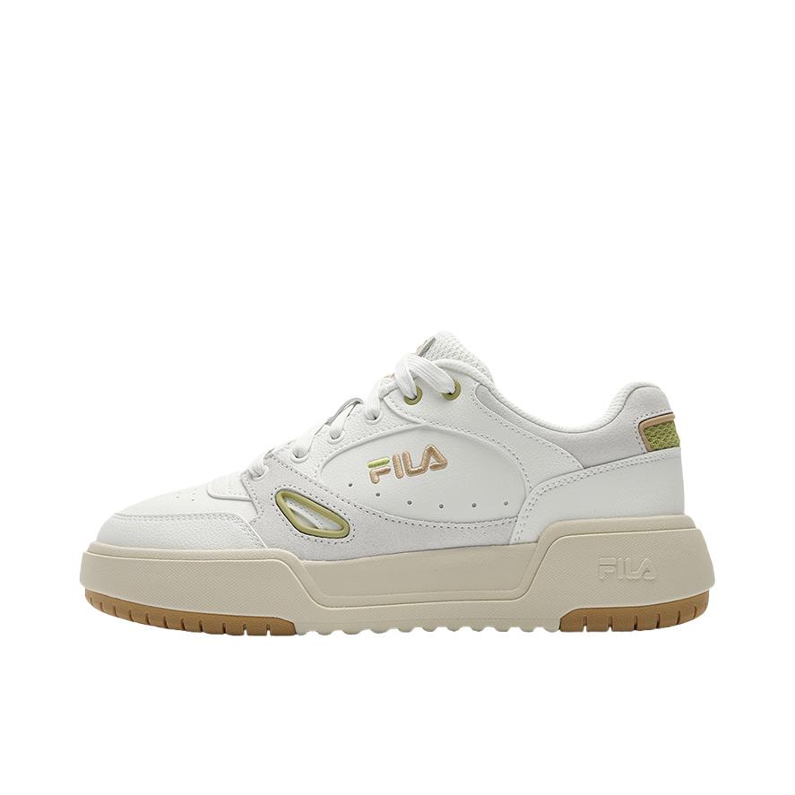 推荐商品：FILA/斐乐 CAMPUS 1S 板鞋 低帮圆头系带复古支撑增高 女款/雪白色