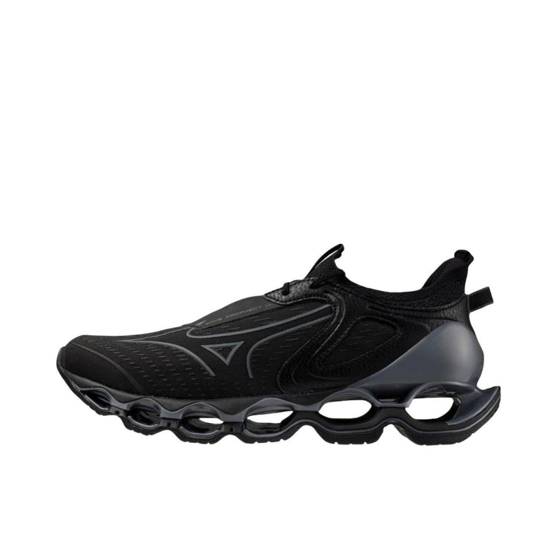 推荐商品：Mizuno/美津浓 WAVE PROPHECY 14 跑鞋 耐磨圆头系带平跟 黑色