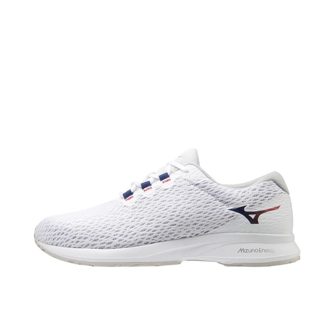 推荐商品：Mizuno/美津浓  ME-03 II  防滑耐磨  低帮 健步鞋 圆头 厚底  跑鞋 白色/蓝色