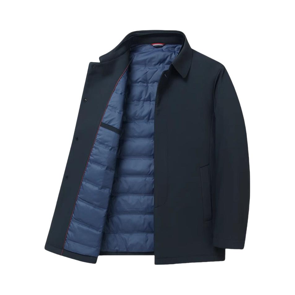 推荐商品：jxaW 保暖轻薄翻领加厚鸭绒长袖羽绒服 69876 上青/内胆不可拆