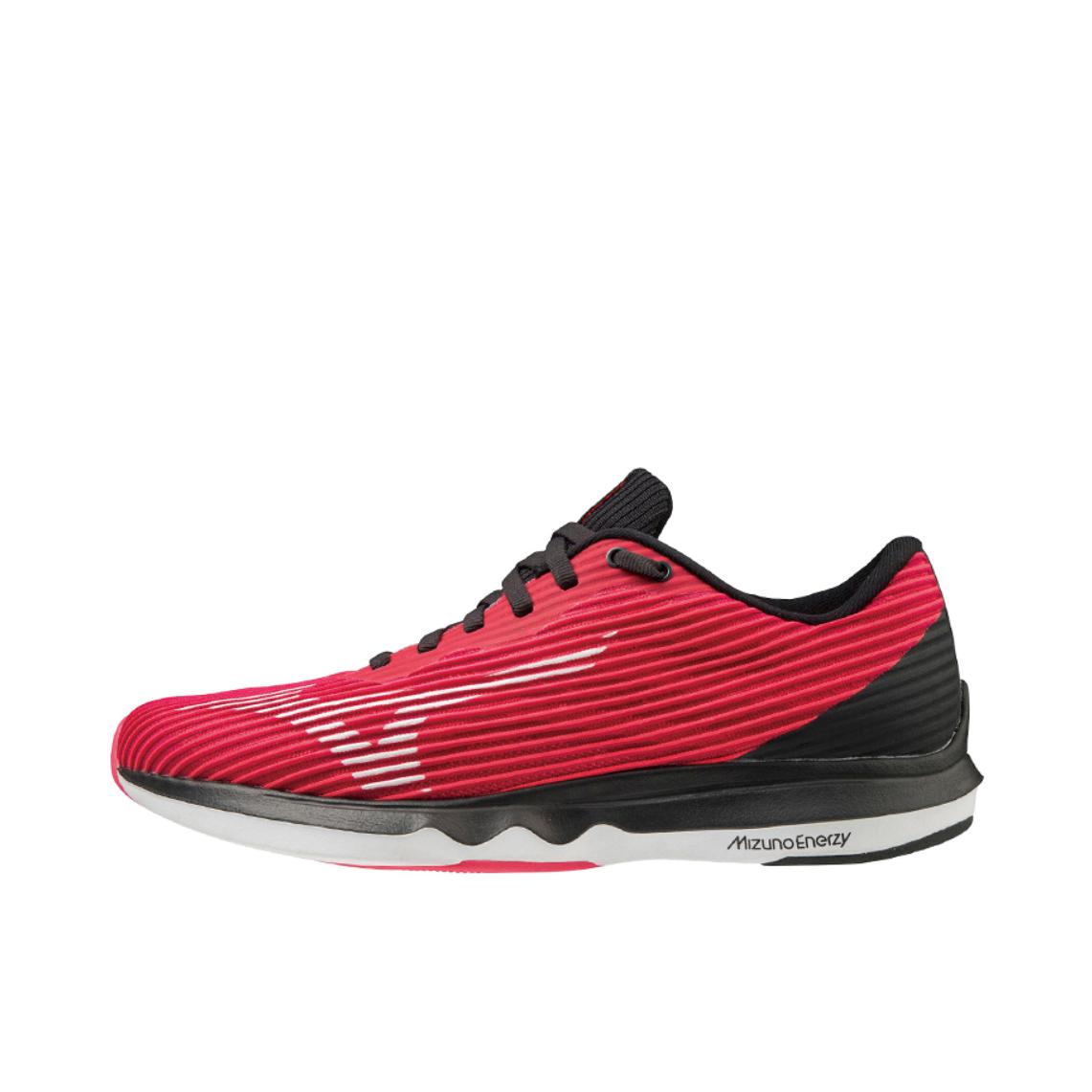 推荐商品：Mizuno/美津浓 Wave Shadow 4 舒适轻便 耐磨防滑 网布透气 合成革 跑鞋 女款/红色/黑色