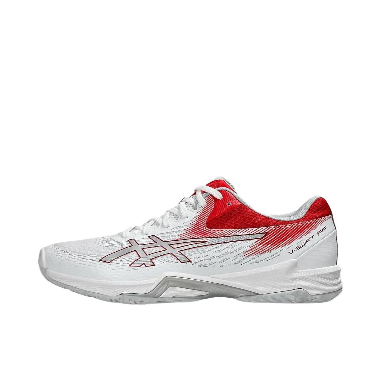 推荐商品：Asics/亚瑟士 V-SWIFT FF4 减震支撑 防滑耐磨 舒适百搭 排球鞋 低帮/白色/红色