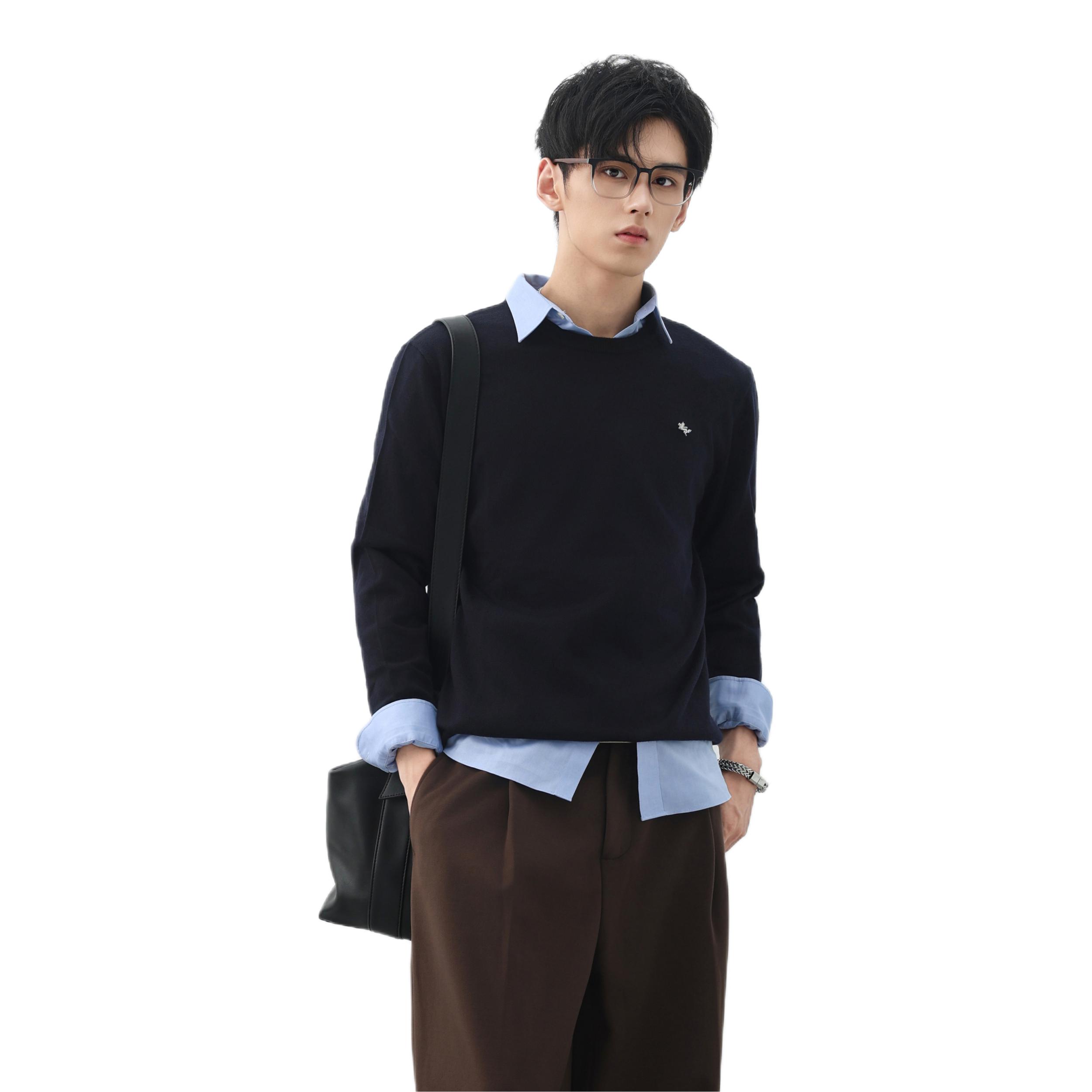 雅戈尔 龙马系列套头全羊毛高级感内搭长袖针织衫 DWZGQW64 基础色