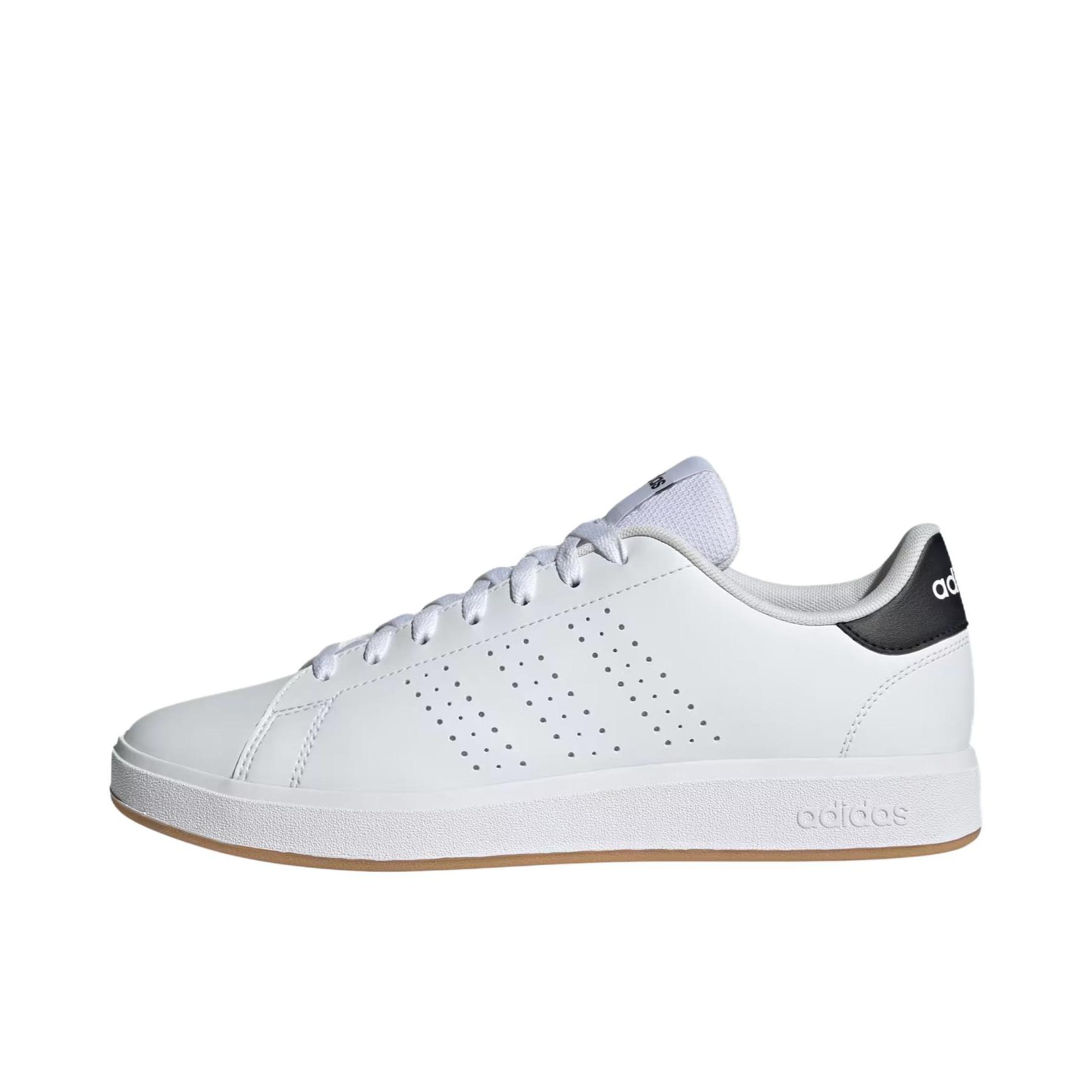 推荐商品：adidas Advantage 2.0 板鞋 防滑耐磨舒适轻便低帮橡胶抗冲击性百搭薄底包裹性 纯白色/黑色 