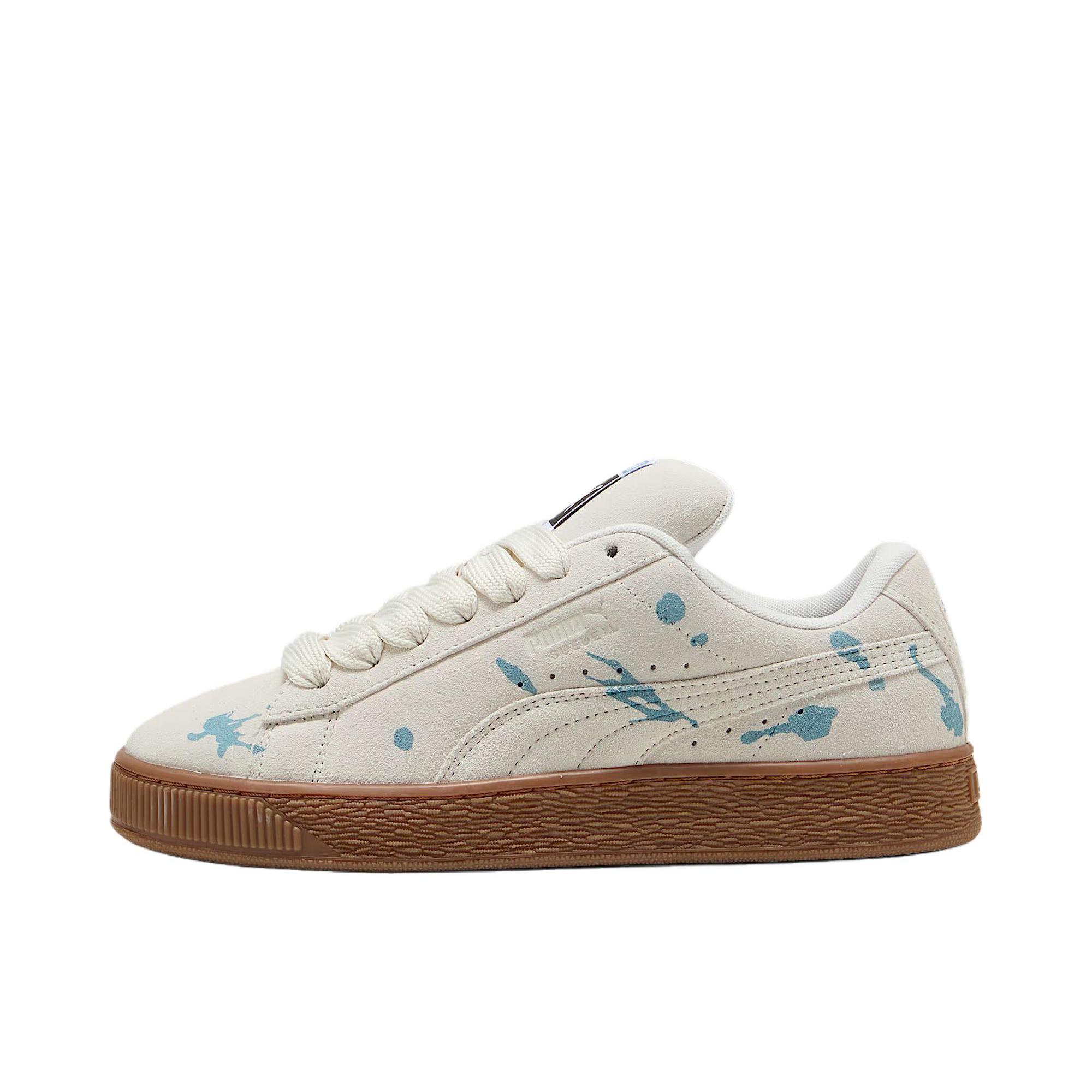 推荐商品：Puma/彪马 Suede XL 面包鞋 板鞋 薄底舒适百搭轻便耐磨复古 奶白色/蓝色