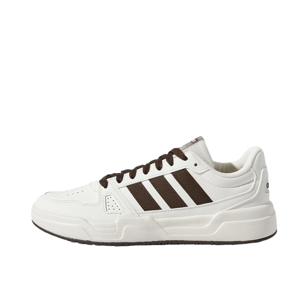 推荐商品：adidas LITE BALLER 板鞋 软弹防滑耐磨舒适透气复古织物合成革轻运动轻量化篮球风 白色/棕色