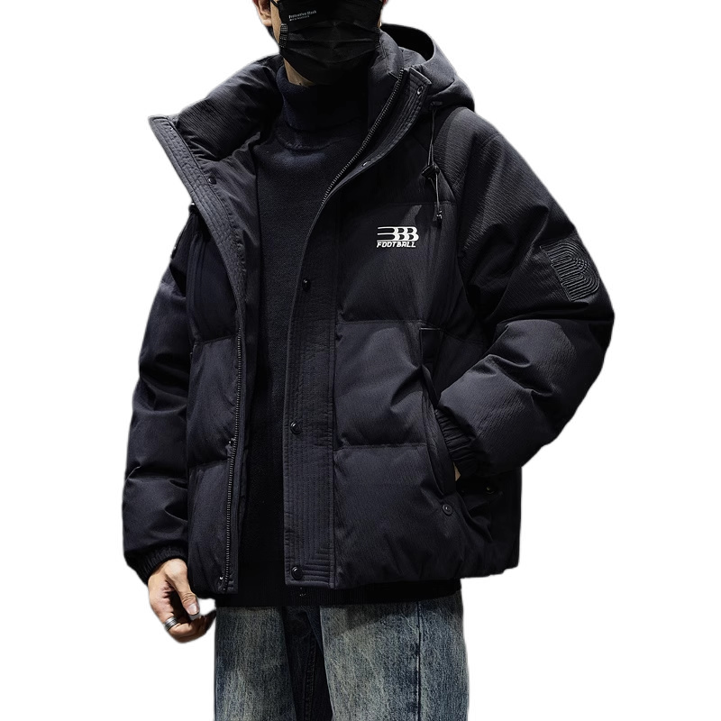 推荐商品：隐狼世家 亲肤加厚保暖连帽长袖羽绒服 GY7250 幻影黑