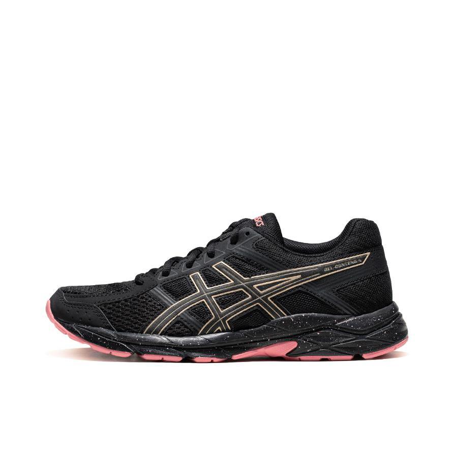 推荐商品：Asics/亚瑟士 Gel-Contend 4 跑鞋 慢跑网面透气缓震回弹复古轻便耐磨 Black/Flash Coral 女款/黑粉