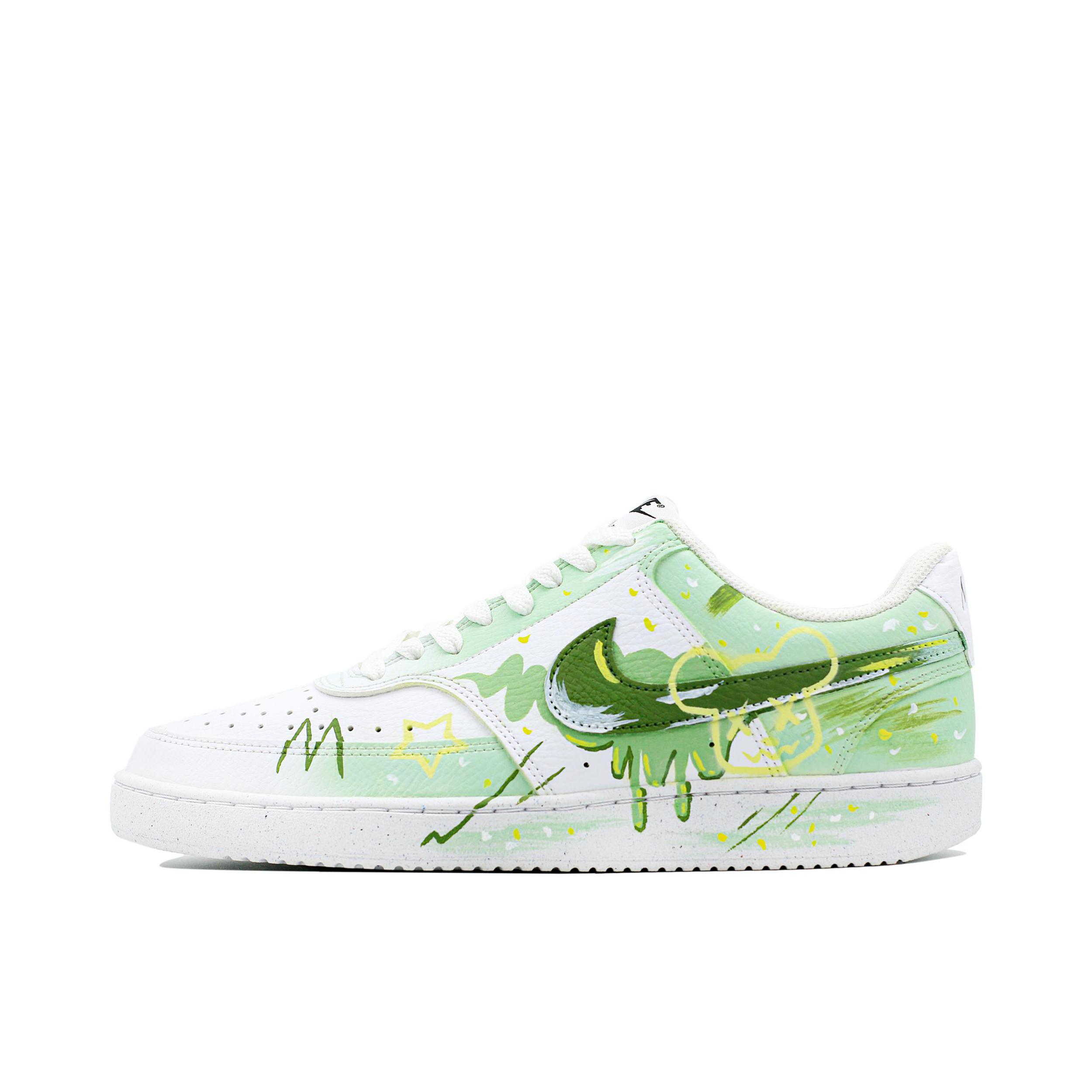 推荐商品：【定制球鞋】 Nike Court Vision 1 板鞋 防水美式简约防滑减震复古 绿意盎然