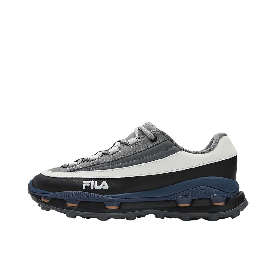 推荐商品：FILA/斐乐 KM 2S 老爹鞋 厚底系带低帮休闲 野鸽灰/黑色