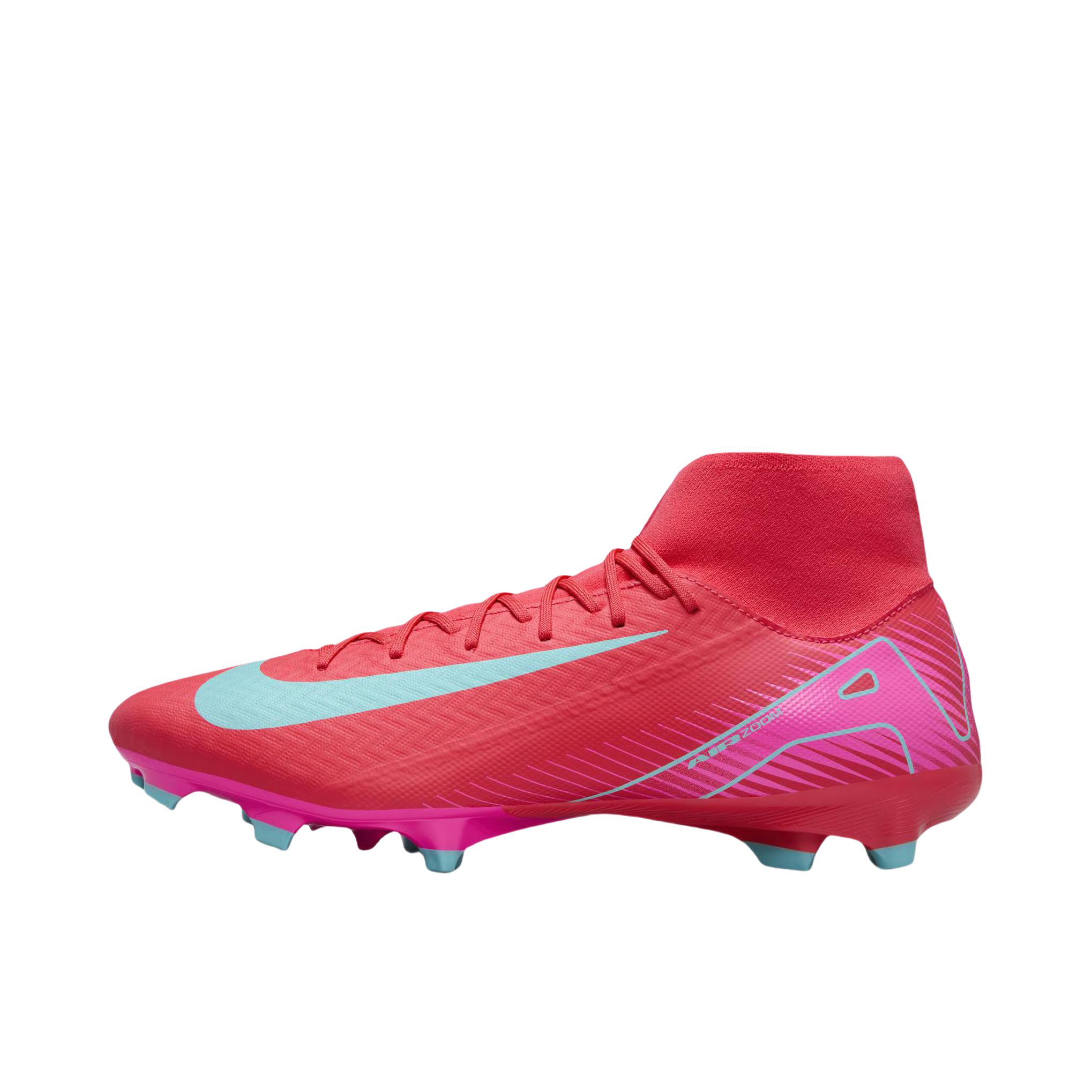 推荐商品：Nike Mercurial Superfly 10 Elite FG 足球鞋 胶质长钉多场地缓震 余烬红/极光绿